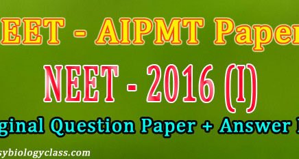 AIPMT 2016 Question paper