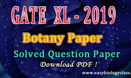 GATE Life Sciences 2019 Botany Paper
