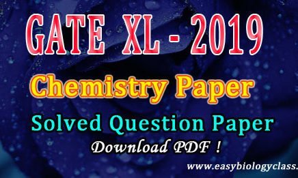 GATE Life Sciences 2019 Chemistry paper