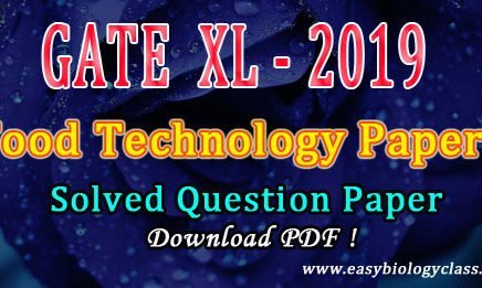 GATE Life Sciences 2019 Food Technology