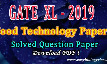 GATE Life Sciences 2019 Food Technology