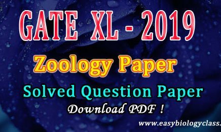 GATE life sciences zoology 2019 paper