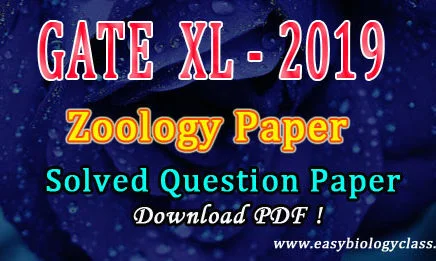 GATE life sciences zoology 2019 paper