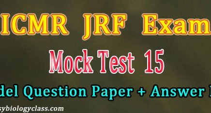 ICMR JRF 2019 Model Paper