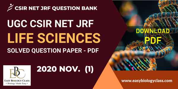 UGC NET Life Scienes Solved Paper (2020 Nov. Shift-1)