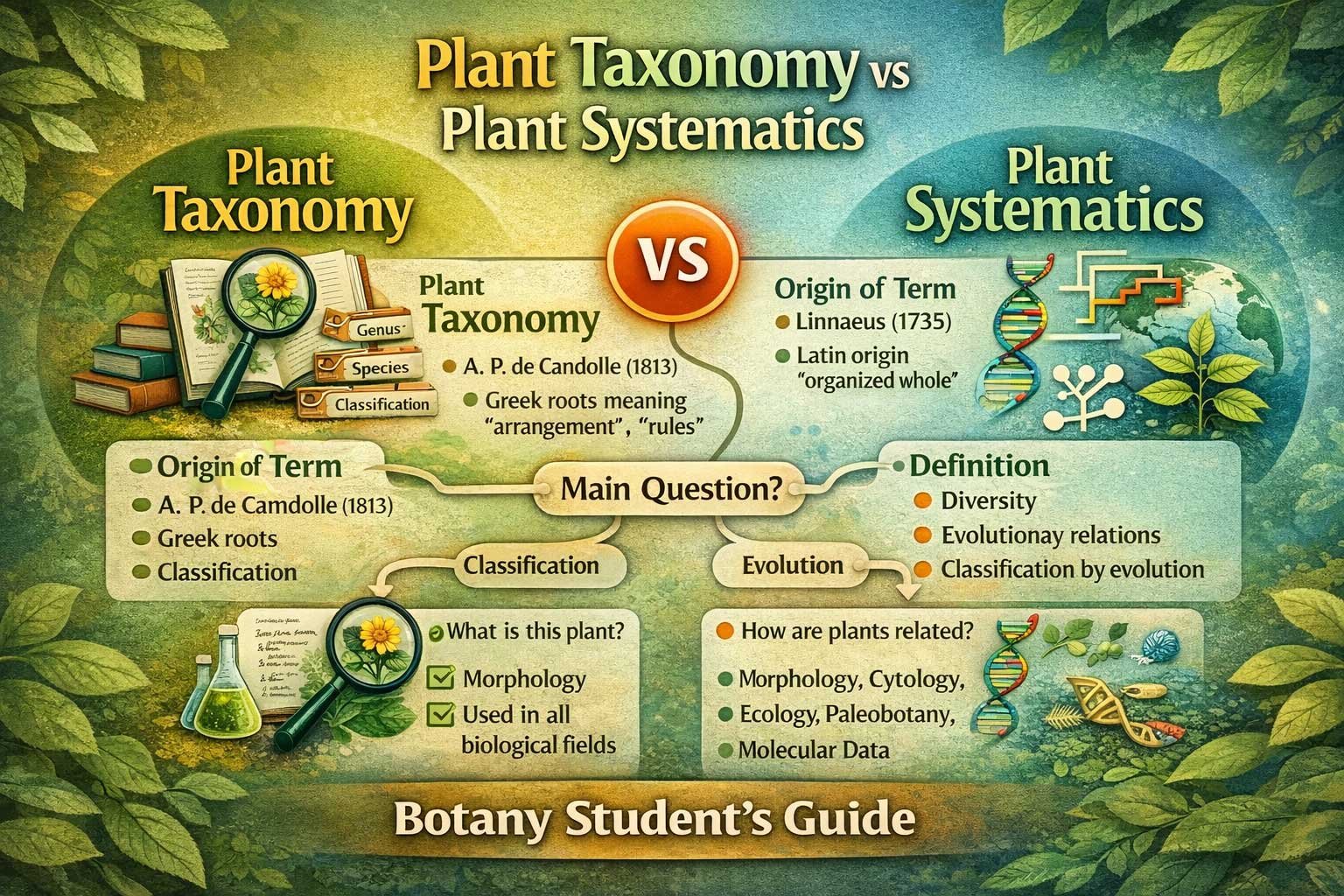 plant taxonomy vs systematics
