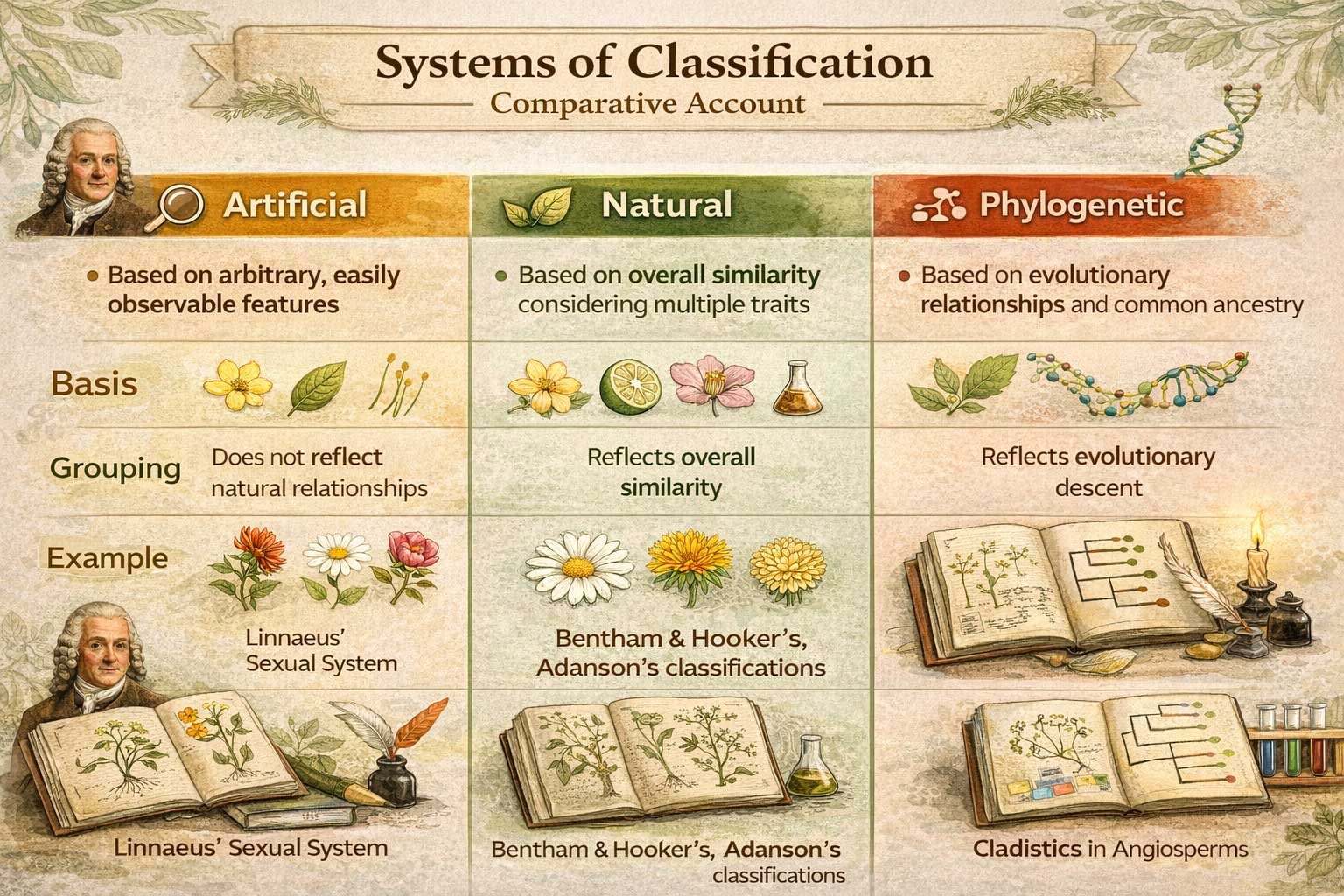 compare the classification systems